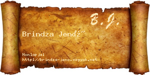 Brindza Jenő névjegykártya